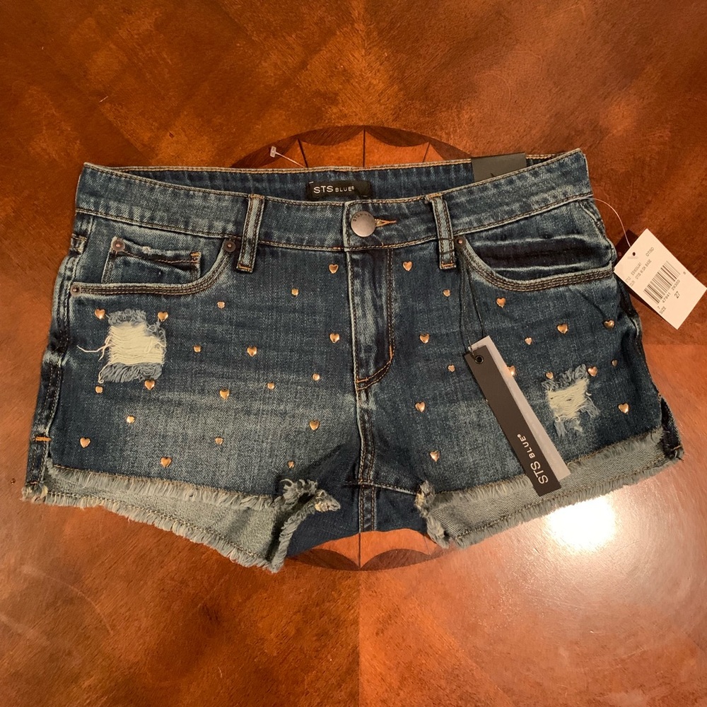 STS BLUE Embellished Mini Frayed Hem Short Otis - Picture 8 of 8